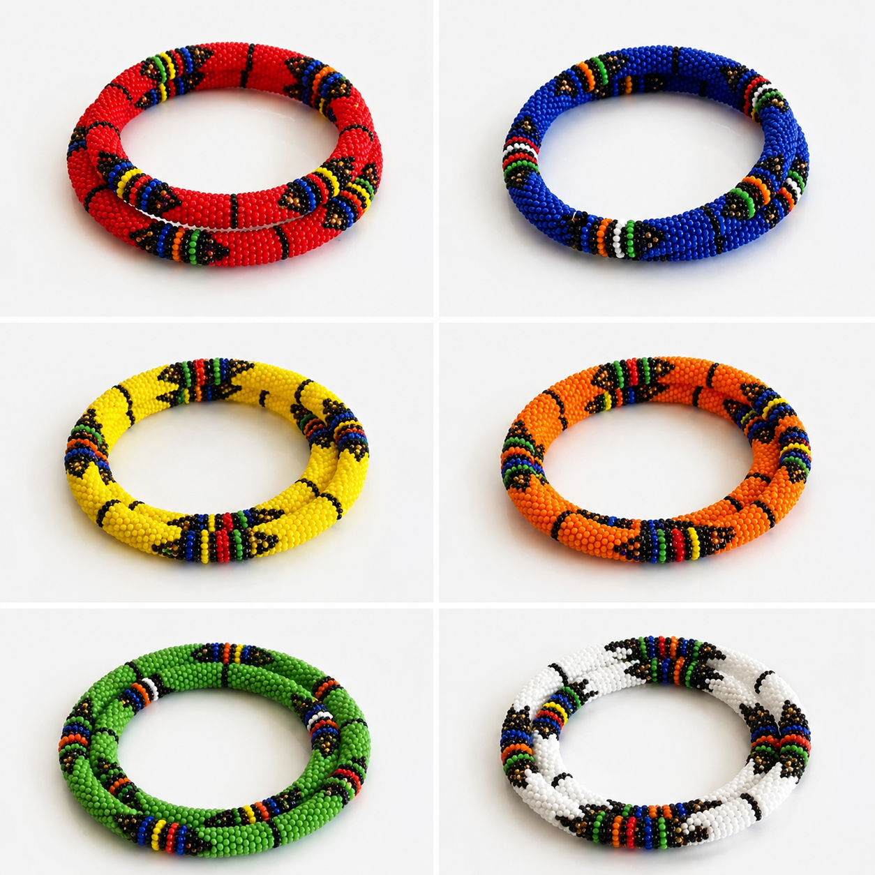 Thin African Beaded Bracelet - Zulu Designs - Mawu Africa