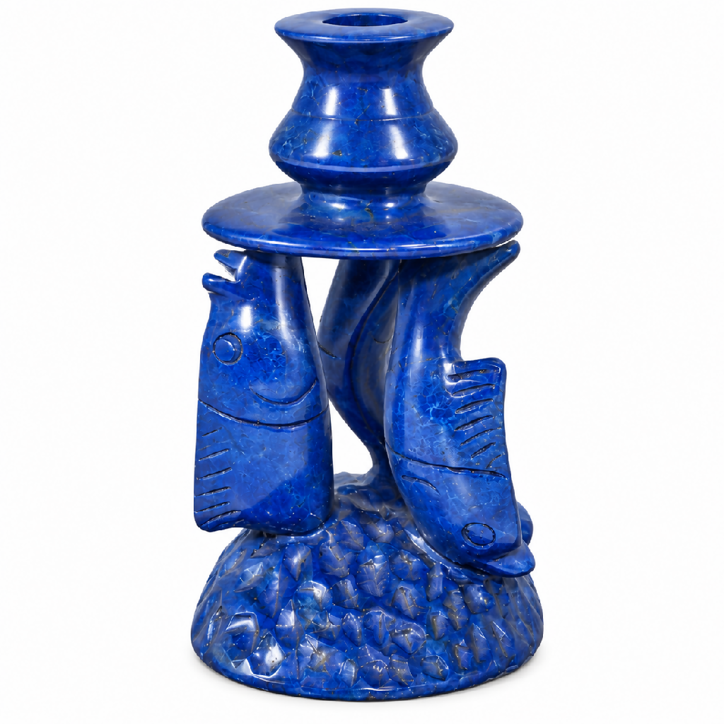 soapstone Fish Candle Holder- Mawu Africa