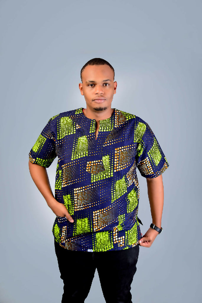 Blue Green Weekend African Shirt1
