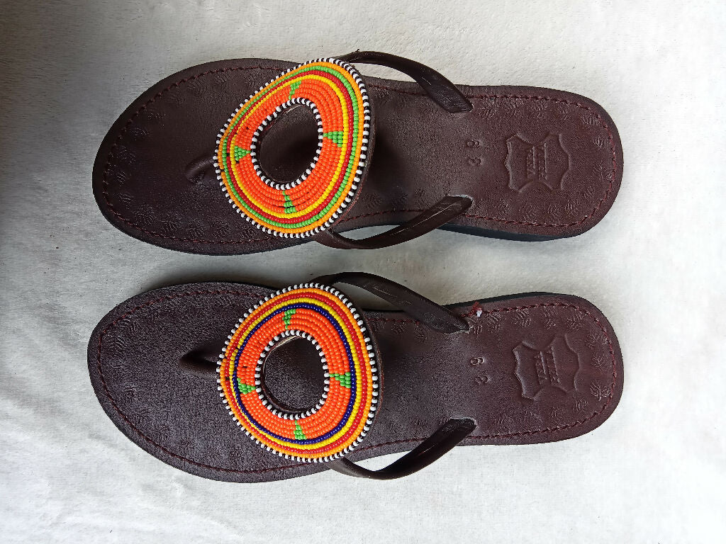 Wedge leather sandals - Mawu Africa