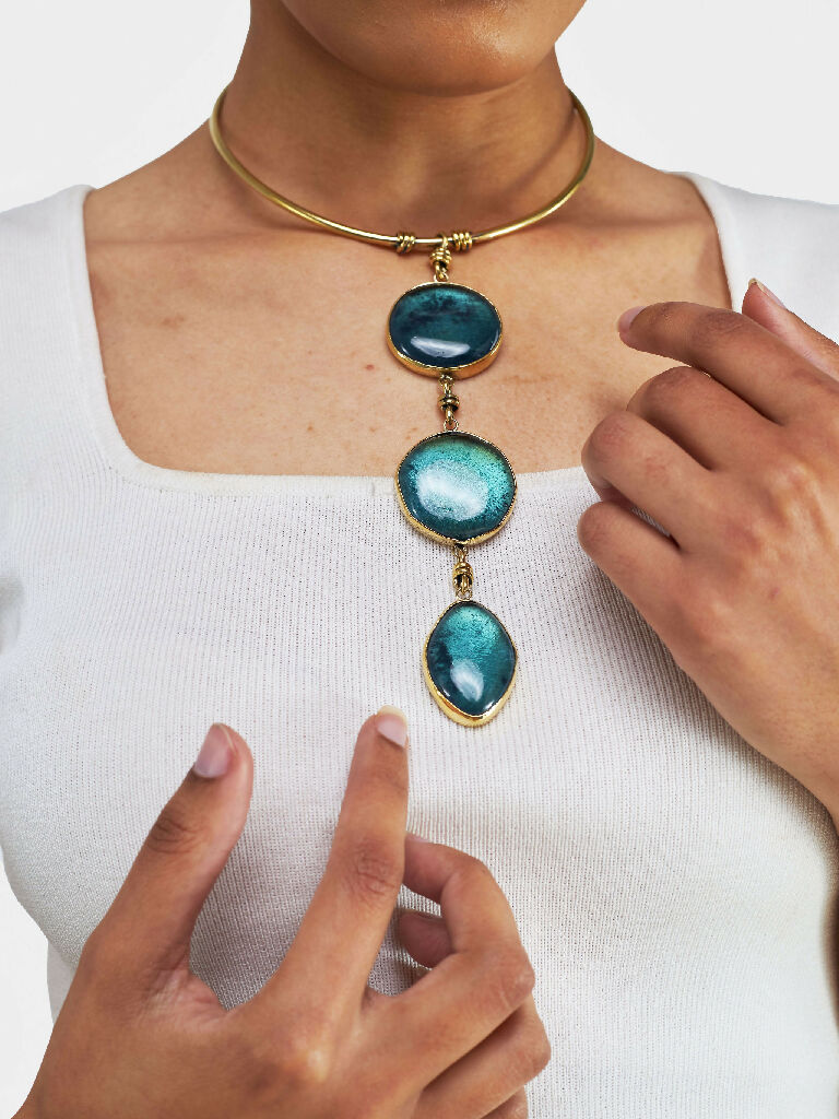 Koroba Necklace - Blue - Mawu Africa