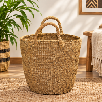 16Inch Natural Brown Sisal Laundry Basket