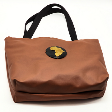 African Tote Bag | Brown Leather