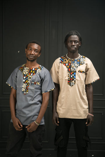 Male African Shirts with Ankara styling