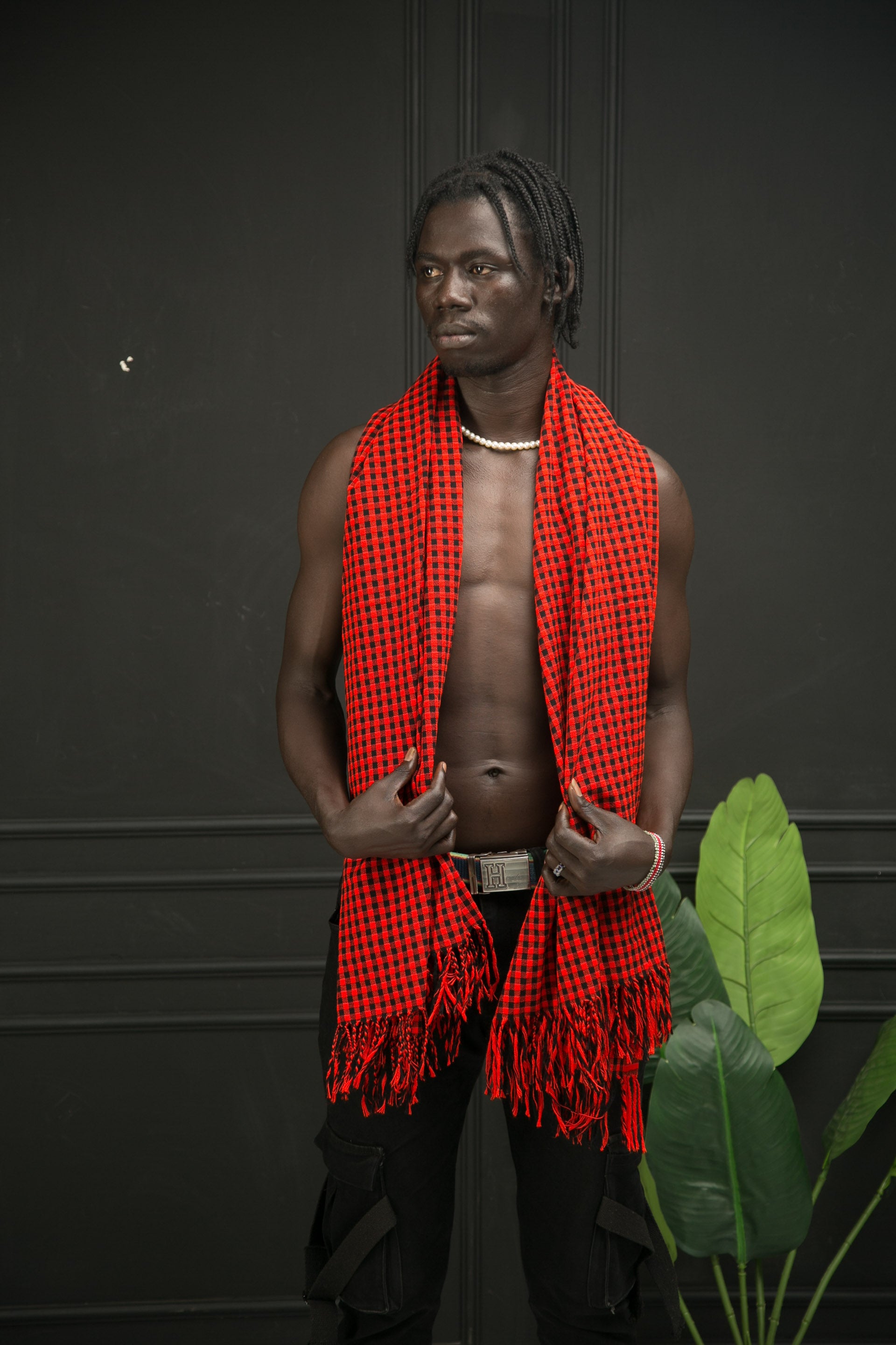 African Masai Maasai Shuka Blanket Shawl Scarf Sarong Kimono