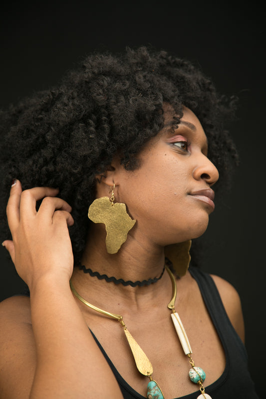 Africa Brass Earrings