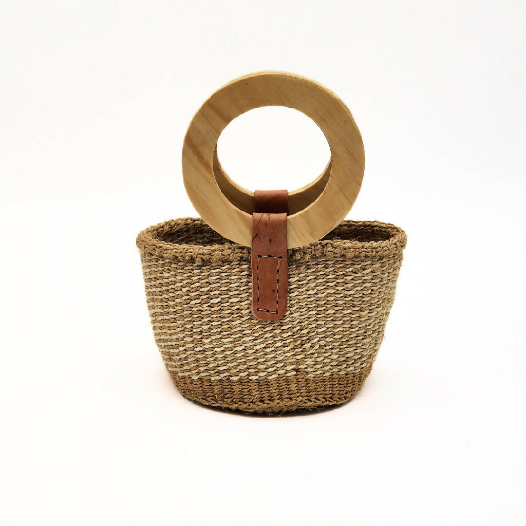 Mini Kiondo handbag with Wooden Handles