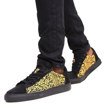 Kali Sneakers: Premium Black Suede with Gold KK Print