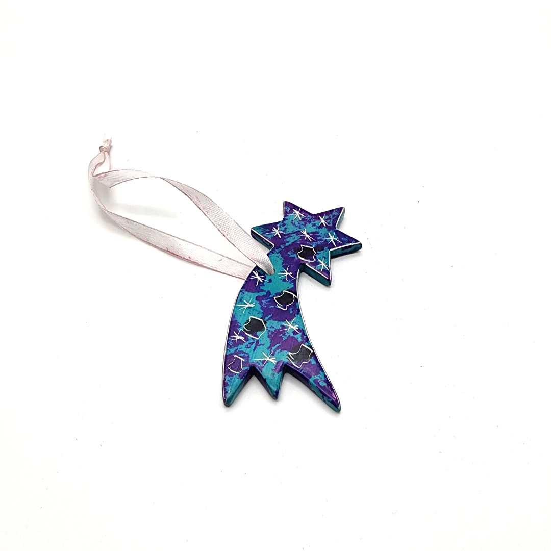 Shooting Star Christmas tree decorations | Soapstone star dangling
