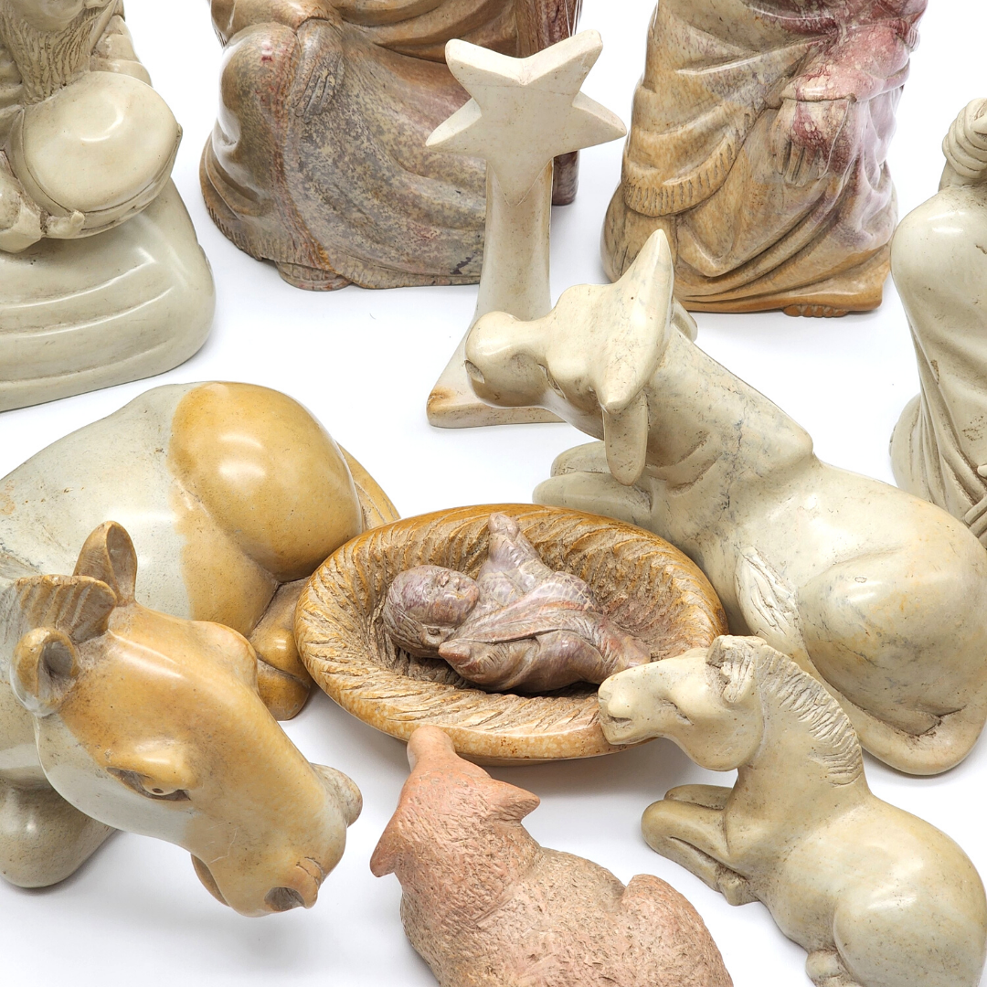 Handcrafted Soapstone Nativity set | One of a kind
