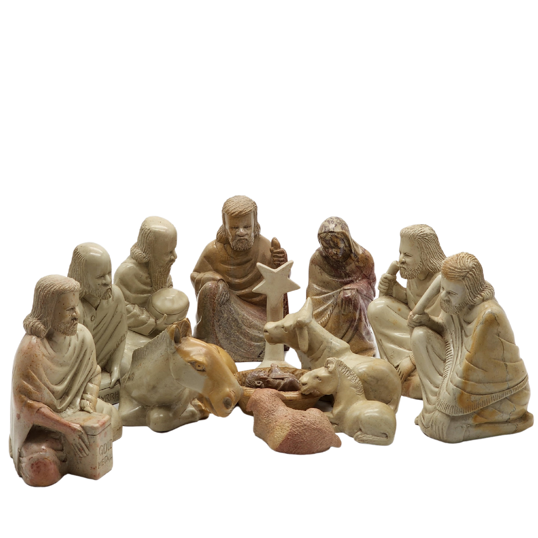 Handcrafted Soapstone Nativity set One of a kind
