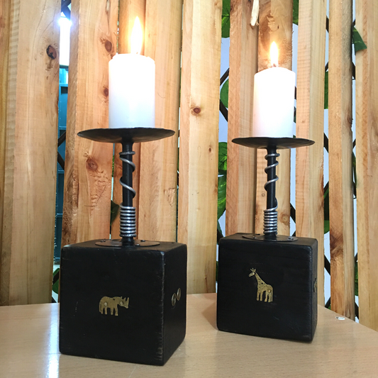 Artisan curated tower candle stand
