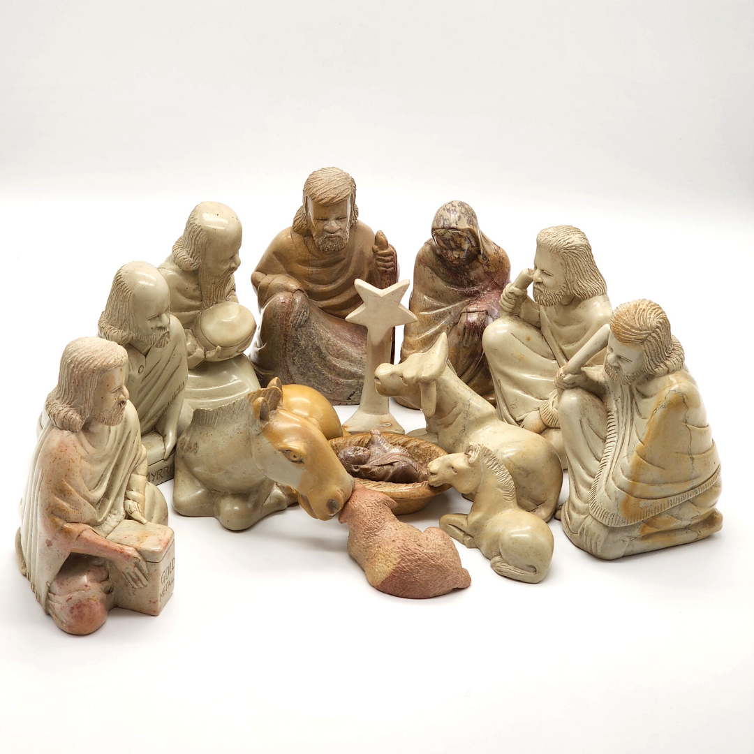Handcrafted Soapstone Nativity set | One of a kind