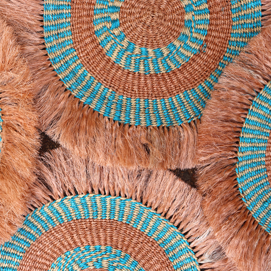 Colorful Boho Placemats |Sisal mats with fringe