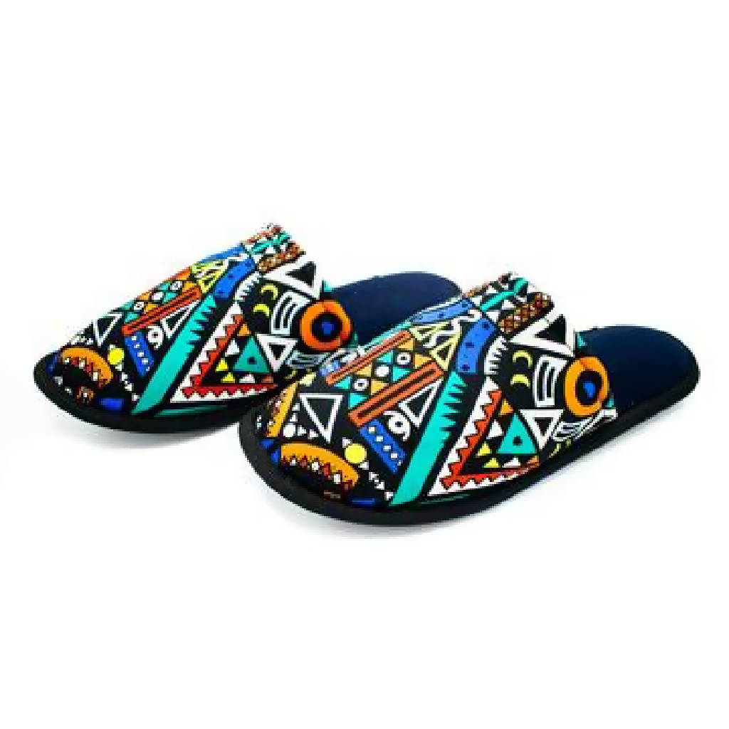 Blue tribal slippers - Authentic African handicrafts | Clothing, bags, painting, toys & more - CULTURE HUB by Muthoni Unchained