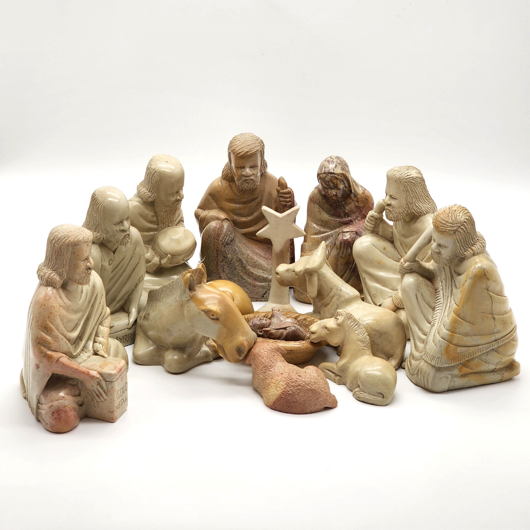 Handcrafted Soapstone Nativity set One of a kind