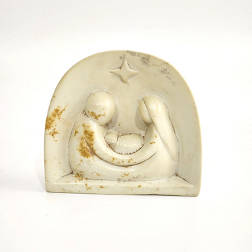 Holy family in a shallow cave | Soapstone Sculpture