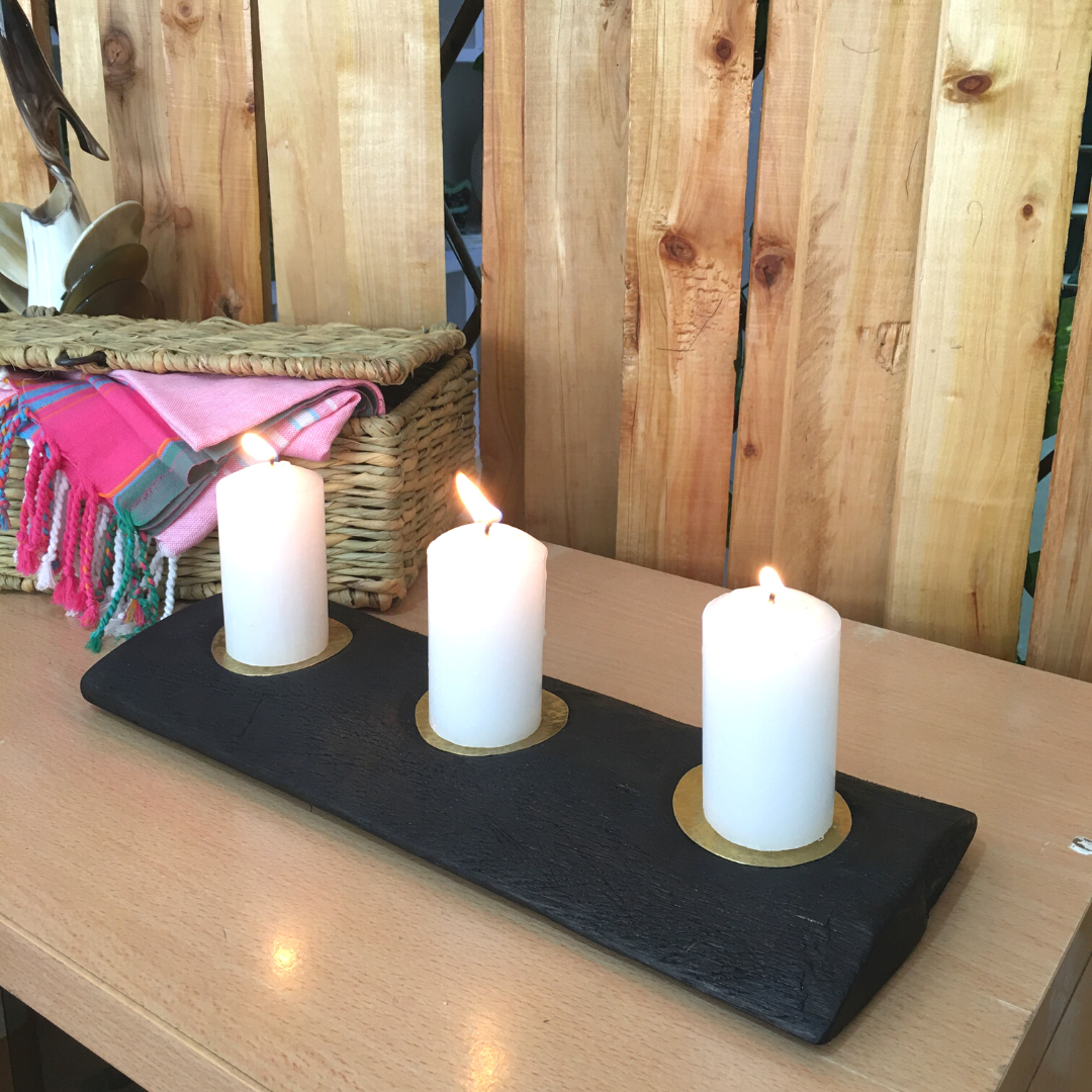 Artisan curated 3 candle stand