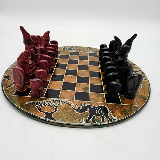 Animal Crafted Pieces Chessboard