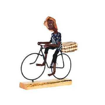 Handcrafted Cyclist Sculpture | Egg Vendor