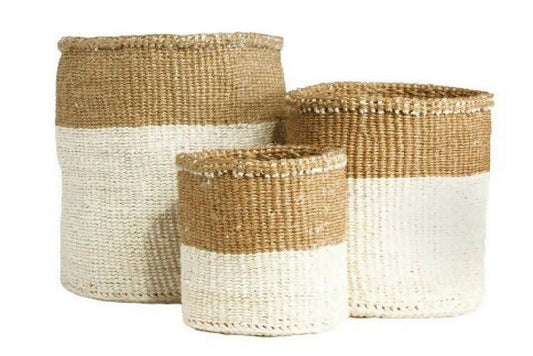 Set of 3 sisal storage baskets | Beige