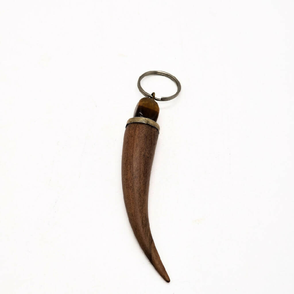 Horn-shaped Wooden Keyholder