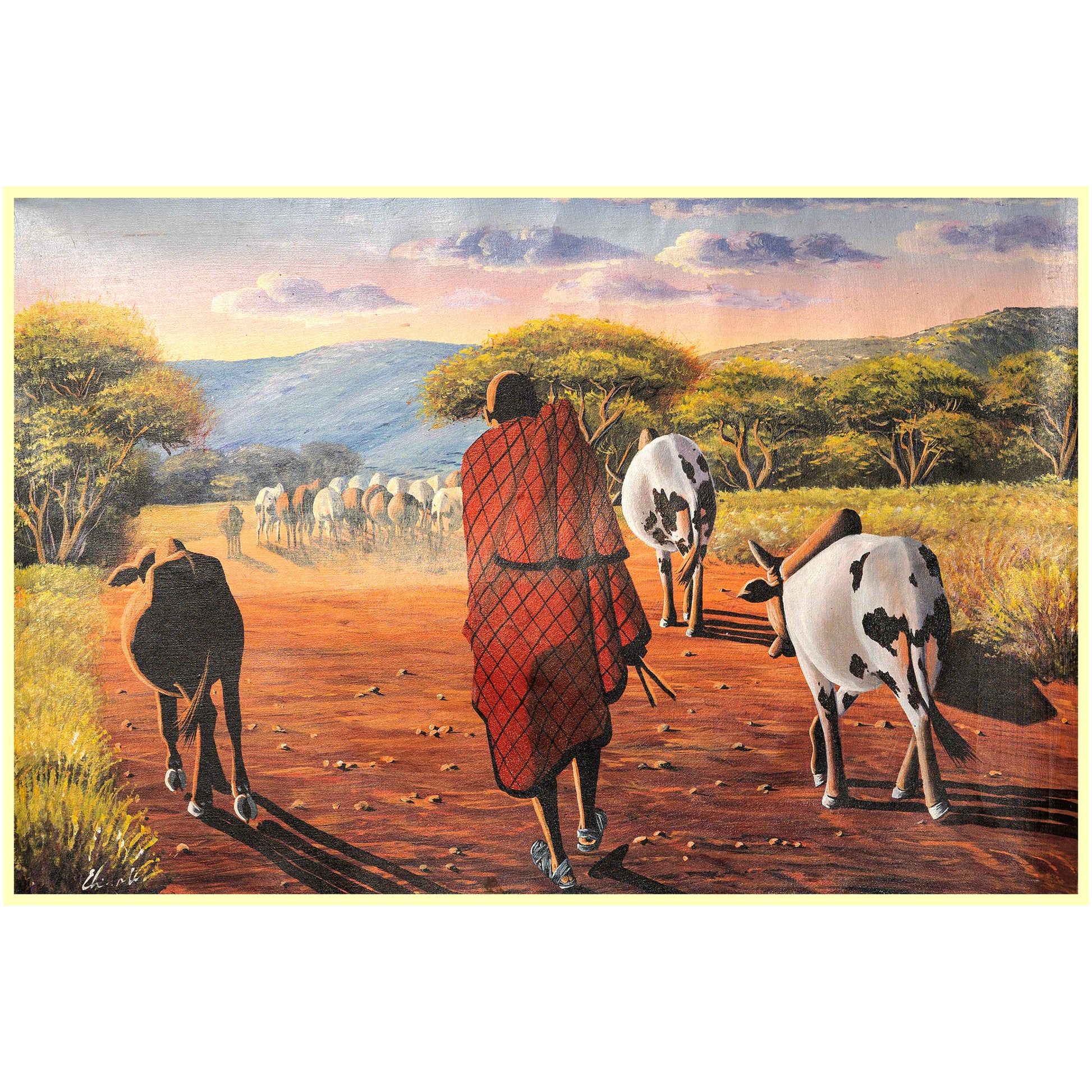 Maasai grazer headed home - Authentic African handicrafts | Clothing, bags, painting, toys & more - CULTURE HUB by Muthoni Unchained