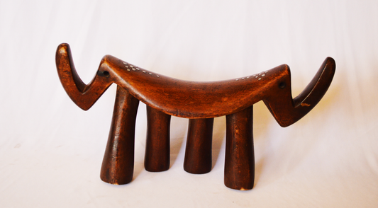 Dinka 2 headed elephant headrest - Authentic African handicrafts | Clothing, bags, painting, toys & more - CULTURE HUB by Muthoni Unchained