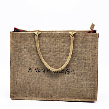 Ankara Jute Shopping Bag | Blessed Girl