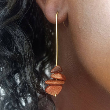 Juba gold stone earrings