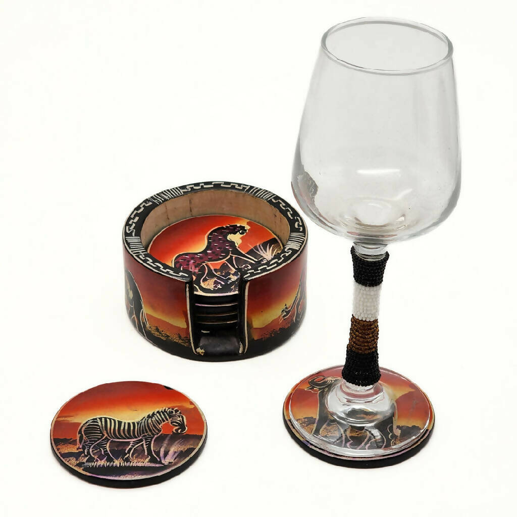 African Coasters African Wildlife Soapstone Coasters|African Circular Coasters – Mawu Africa