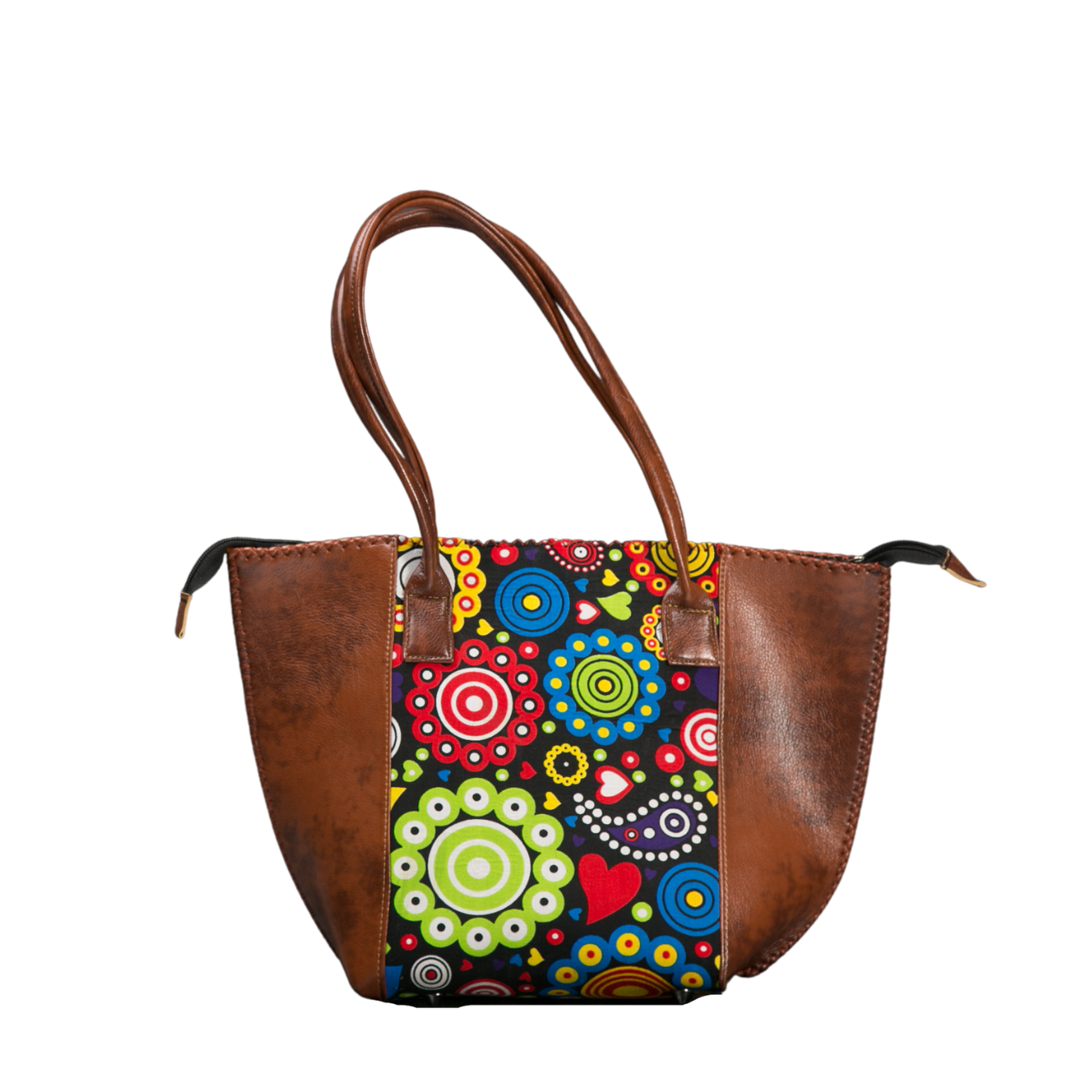 Kitenge leather handbag