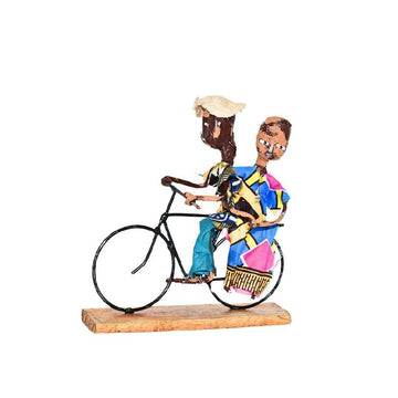 Handcrafted Cyclist Sculpture | Albino Couple