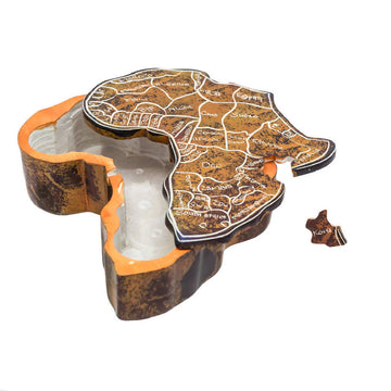 Soapstone African Map Storage