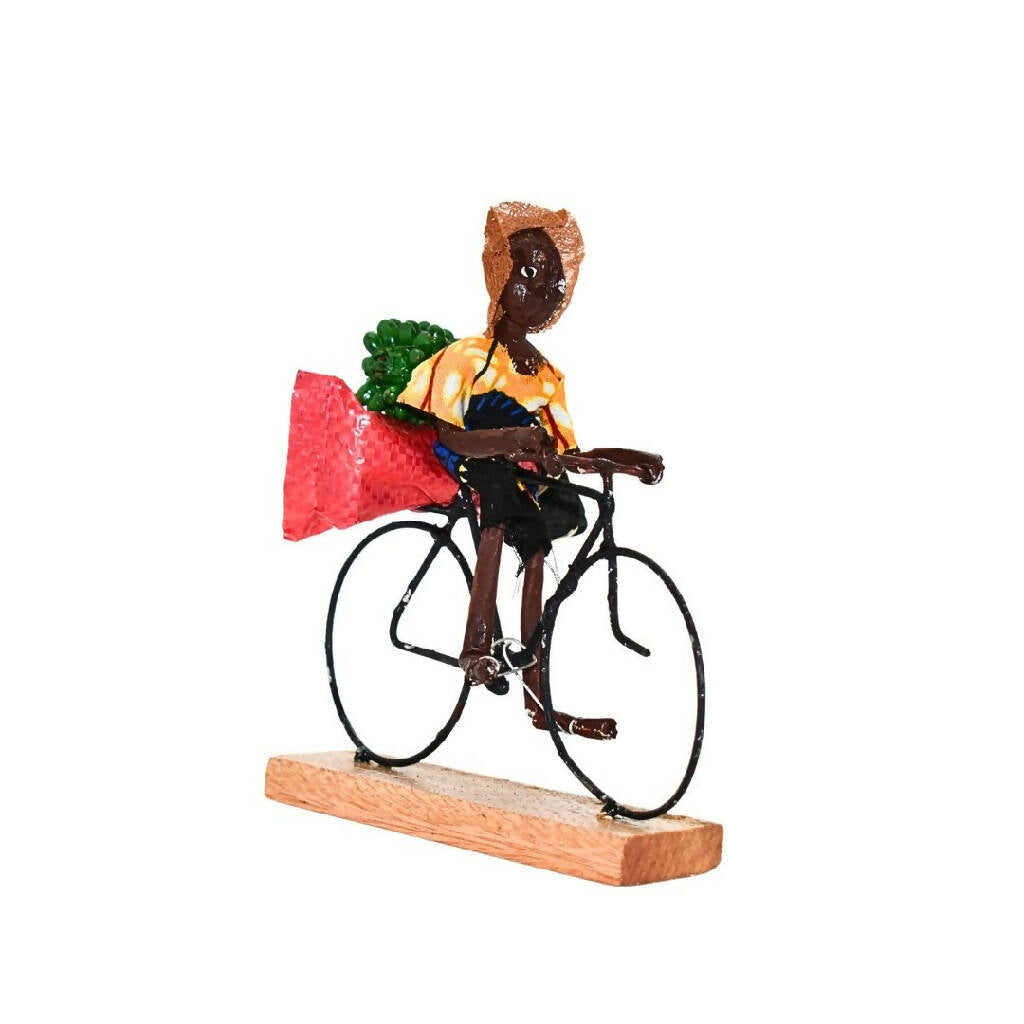 Handcrafted Cyclist Sculpture | Mzee Tumaini