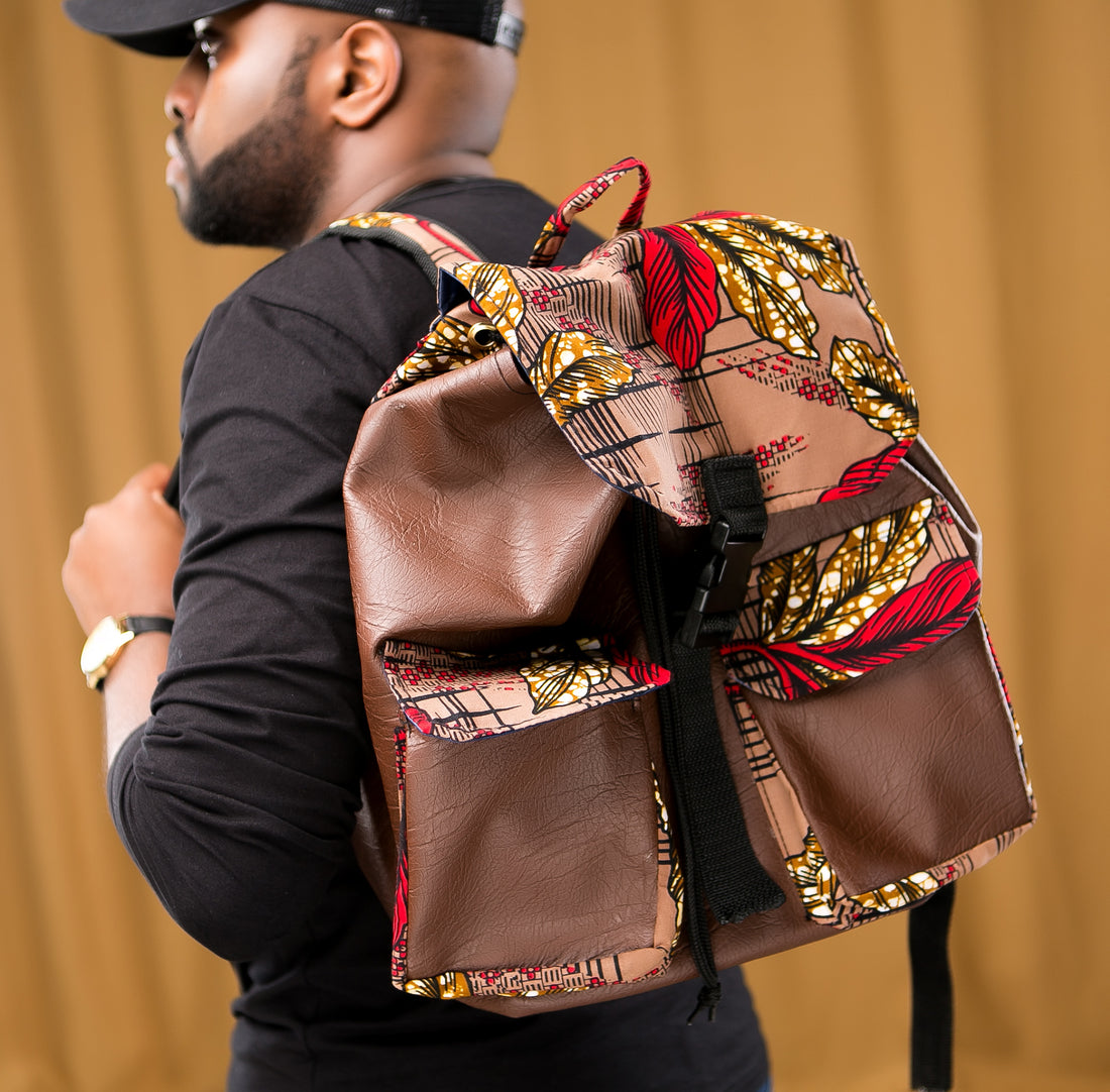 Leather X Ankara Combo Bag pack - Authentic African handicrafts | Clothing, bags, painting, toys & more - CULTURE HUB by Muthoni Unchained