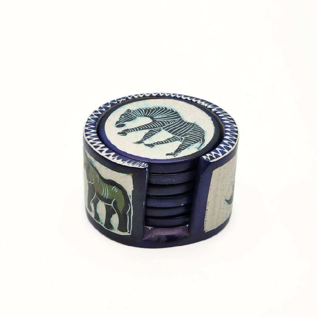 African Coasters African Soapstone Coasters| Wildlife Print Coasters