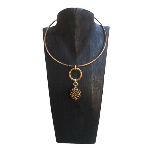 Cheetah Choker with Earring Set | Black and Gold