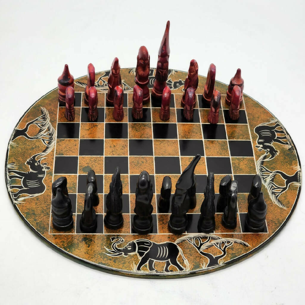 Soapstone Chess Board-Mawu Africa