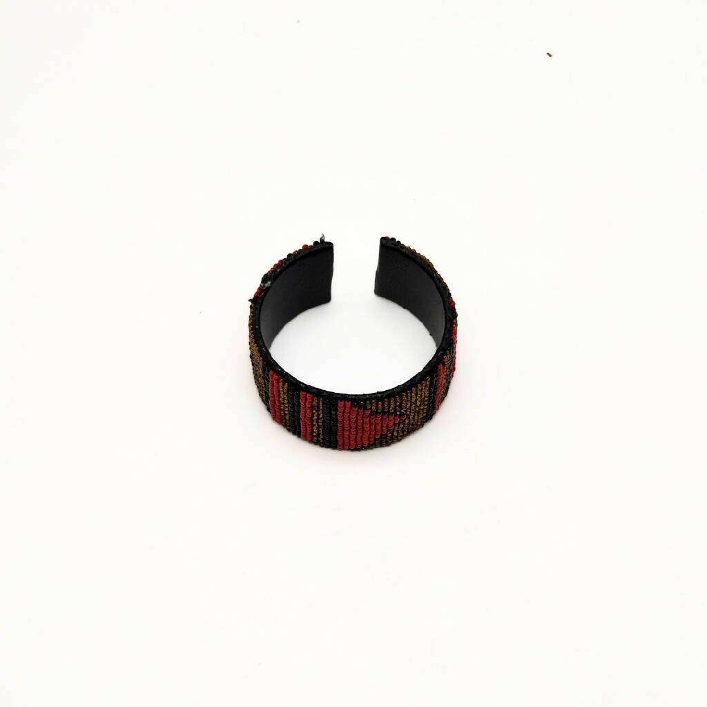 Red & Gold Beaded African Bracelet