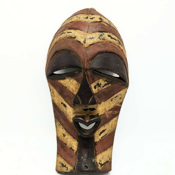 Brown and White Songye Mask