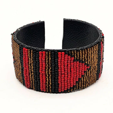 Red & Gold Beaded African Bracelet