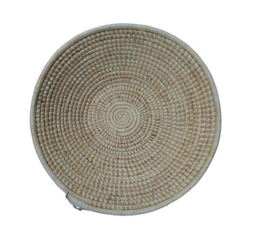 12inch Spiral Raffia Handwoven Bowl - Plain