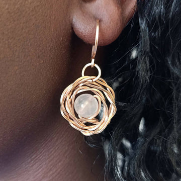 Kiota rose quartz earrings