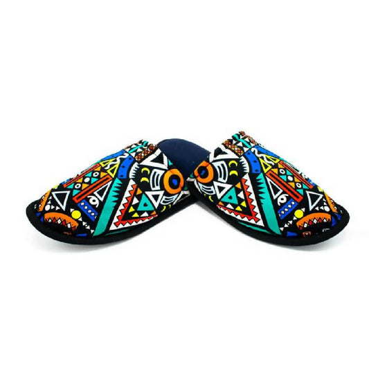 Blue tribal slippers - Authentic African handicrafts | Clothing, bags, painting, toys & more - CULTURE HUB by Muthoni Unchained