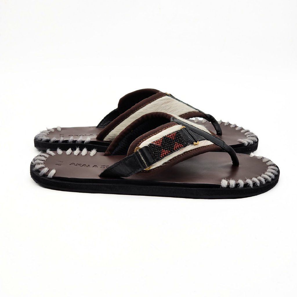 Ugwe Flip flops| White Hide | Men Leather Sandals