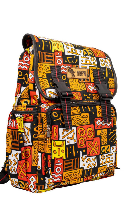 Kikafri Flappy Laptop backpack - Brown