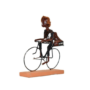 Handcrafted Cyclist Sculpture | Pot Vendor