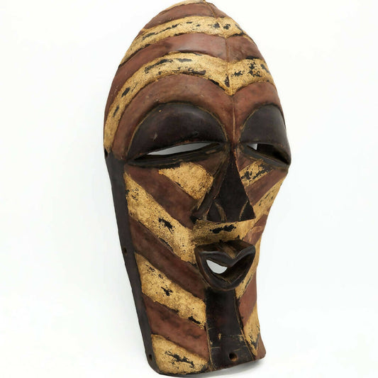 Brown and White Songye Mask