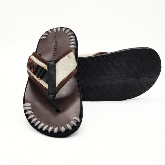 Ugwe Flip flops| White Hide | Men Leather Sandals